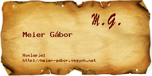 Meier Gábor névjegykártya
